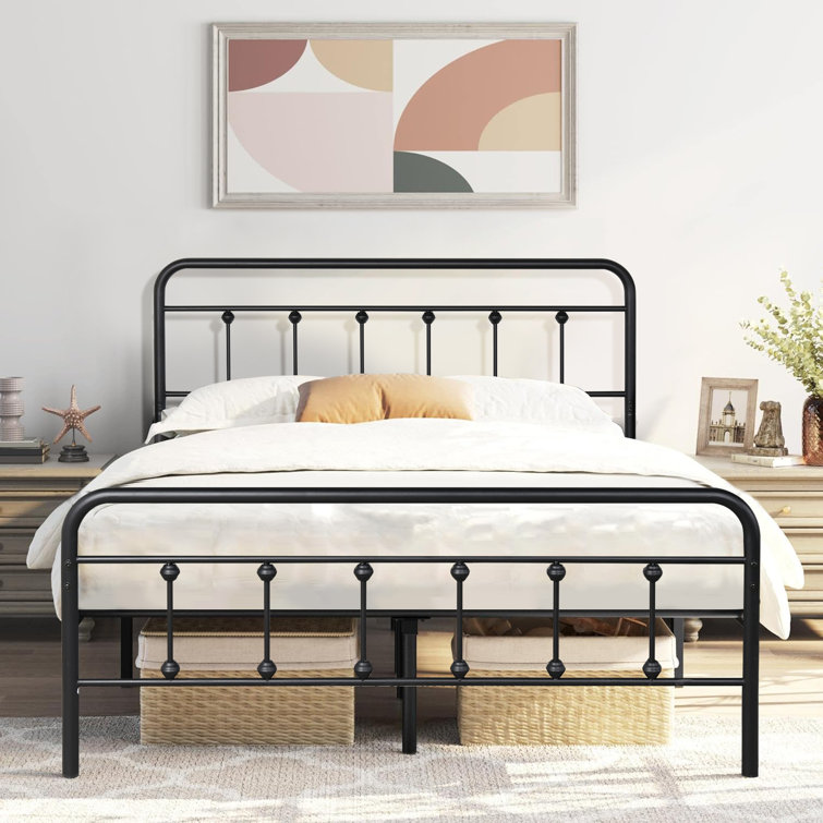 Metal bed frame queen box deals spring